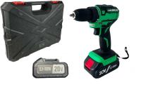 Дрель аккумуляторная бесщеточная Zitrek Greenpower 20 Pro (20В, Li-ion аккум. 2шт, ЗУ, кейс, бита)