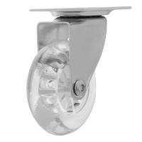Колесо ПУ прозрачное поворотное d-75 мм, крепление платформенное Сибртех