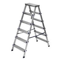 Стремянка двусторонняя 6 ступеней, алюминиевая, Сибртех