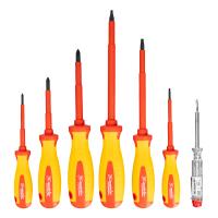 Набор диэлектрических отверток 7 шт, до 1000 В, пробник электрический до 250 В, двухкомпонентные рукоятки Matrix Professional по ценам производителя в Воронеже с доставкой по всей России