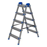 Стремянка двухсторонняя 5 ступеней, сталь профиль, стальные ступени, Сибртех по ценам производителя в Воронеже с доставкой по всей России