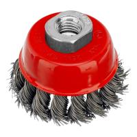 Щетка для УШМ, 65 мм, М14, "чашка", крученая проволока 0.5 мм Matrix по ценам производителя в Воронеже с доставкой по всей России