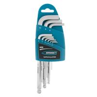 Набор ключей имбусовых HEX, 1.5-10 мм, S2, 9 шт, удлиненные с шаром, сатинированные Gross по ценам производителя в Воронеже с доставкой по всей России