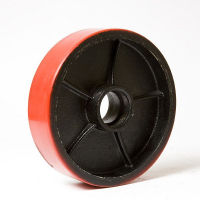 Колесо рулевое для гидравлической тележки (полиуретан на металле) P160x50/ПУ+М c подшипниками