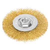 Щетка для УШМ, 100 мм, М14, плоская, латунированная витая проволока Matrix по ценам производителя в Воронеже с доставкой по всей России