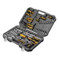 Набор инструментов, 1/2", 1/4", CrV, S2, пластиковый кейс, 84 предмета Denzel