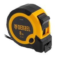 Рулетка 8м х 25мм, двухкомп. корпус, кнопка-пауза Denzel по ценам производителя в Воронеже с доставкой по всей России