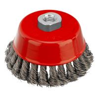 Щетка для УШМ, 100 мм, М14, "чашка", крученая проволока 0.35 мм Matrix по ценам производителя в Воронеже с доставкой по всей России