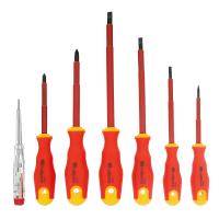 Набор отверток диэлектрических до 1000 В, 7 шт, тестер, CrV, двухкомпонентные рукоятки Сибртех по ценам производителя в Воронеже с доставкой по всей России