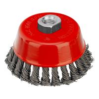 Щетка для УШМ, 100 мм, М14, "чашка", крученая проволока 0.8 мм Matrix по ценам производителя в Воронеже с доставкой по всей России