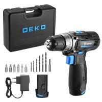 Аккумуляторная дрель-шуруповерт DEKO DKCD12V PRO в кейсе + оснастка 13 шт, 12В, 2х2.0Ач