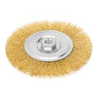 Щетка для УШМ, 150 мм, М14, плоская, латунированная витая проволока Matrix по ценам производителя в Воронеже с доставкой по всей России