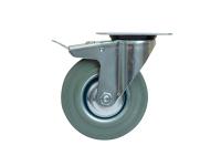 Колесо поворотное серая резина SCB 63 f 160 мм с тормозом по ценам производителя в Воронеже с доставкой по всей России