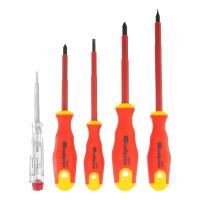 Набор отверток диэлектрических до 1000 В, 5 шт, тестер, CrV, двухкомпонентные рукоятки Сибртех купить в Москве с доставкой по всей России | ProtosMarket.ru