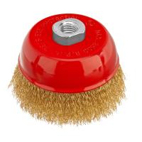 Щетка для УШМ, 100 мм, М14, "чашка", латунированная витая проволока Matrix по ценам производителя в Воронеже с доставкой по всей России