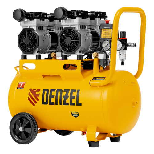 Компрессор безмасляный, малошумный DLS 1500/50, 1500 ВТ, 2x750, 50 л, 260 л/мин Denzel по ценам производителя в Воронеже с доставкой по всей России