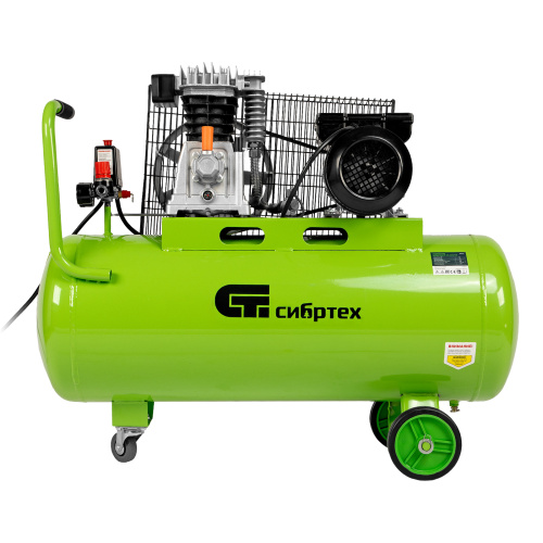 Компрессор воздушный КР-2200/100, 2.2 кВт, 350 л/мин, 100 л, ременной привод, масляный Сибртех по ценам производителя в Воронеже с доставкой по всей России