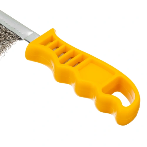 Щетка металлическая с пластмассовой ручкой, нержавеющая проволока DENZEL по ценам производителя в Воронеже с доставкой по всей России