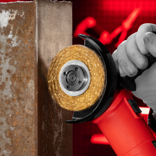 Щетка для УШМ, 100 мм, посадка 22.2 мм, плоская, латунированная витая проволока Matrix по ценам производителя в Воронеже с доставкой по всей России