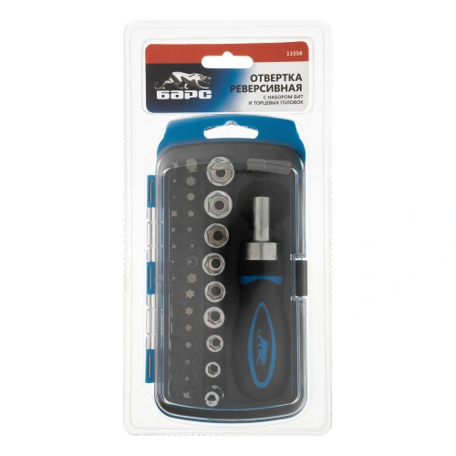 Отвертка реверсивная с набором бит и торцевыми головками, 41 шт Барс по ценам производителя в Воронеже с доставкой по всей России