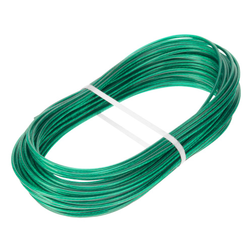 Трос металлополимерный зеленый ПР-3.0, толщина 3.0 мм, моток 20 метров Сибртех по ценам производителя в Воронеже с доставкой по всей России