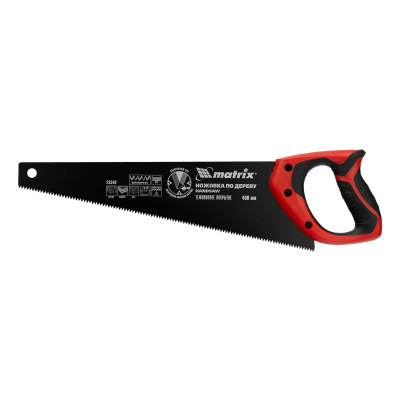 Ножовка по дереву, 400 мм, 7-8 TPI, зуб-3D, каленый зуб, тефлоновое покрытие полотна, двухкомпонентная рукоятка Matrix по ценам производителя в Воронеже с доставкой по всей России