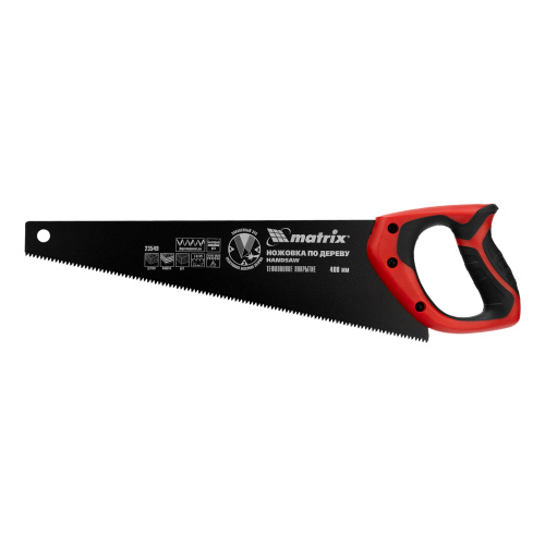 Ножовка по дереву, 400 мм, 7-8 TPI, зуб-3D, каленый зуб, тефлоновое покрытие полотна, двухкомпонентная рукоятка Matrix по ценам производителя в Воронеже с доставкой по всей России