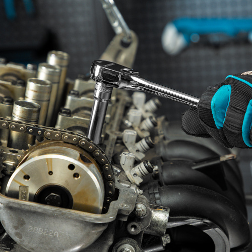 Ключ-трещотка 3/8", CrV, 120 зубьев, цельнометаллический, хром Gross по ценам производителя в Воронеже с доставкой по всей России