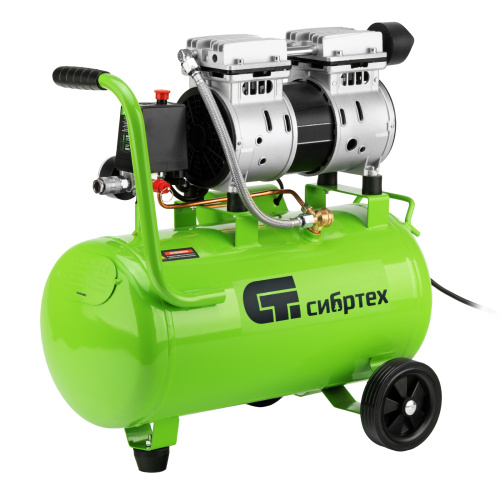 Компрессор безмаслянный малошумный МБ 1100/24,1100 Вт, 24 л, 170 л/мин Сибртех по ценам производителя в Воронеже с доставкой по всей России