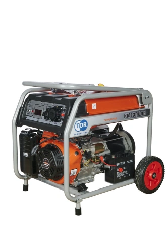 Генератор бензиновый 9,0 кВт 220В 26 л с электростартером и колесами TOR KM13000H по ценам производителя в Воронеже с доставкой по всей России