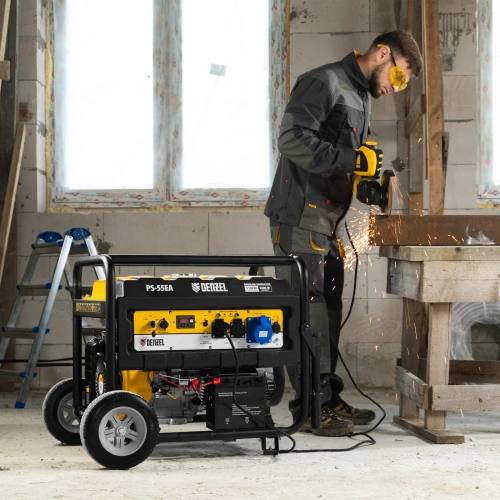 Генератор бензиновый PS 55 EA, 5.5 кВт, 230 В, 25 л, коннектор автоматики, электростартер Denzel по ценам производителя в Воронеже с доставкой по всей России