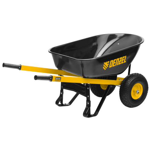 Тачка строительная, усиленная, объем 140 л, 250 кг, двухколесная, колесо 15х6.00-6 Denzel по ценам производителя в Воронеже с доставкой по всей России