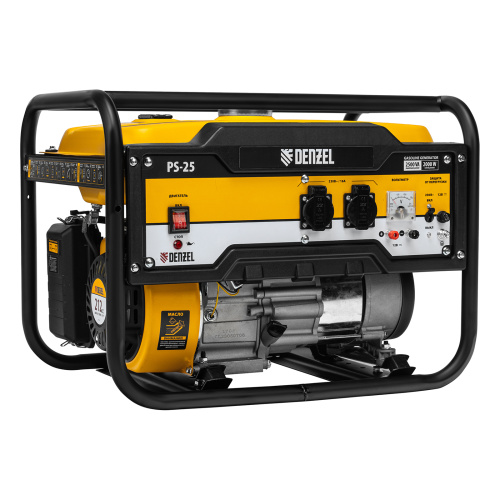 Генератор бензиновый PS 25, 2.5 кВт, 230 В, 15 л, ручной стартер Denzel по ценам производителя в Воронеже с доставкой по всей России