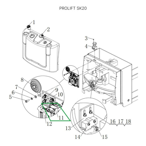 Контактор двигателя подъема 24В для штабелеров SDR/SDK, для тележек SK20 по ценам производителя в Воронеже с доставкой по всей России