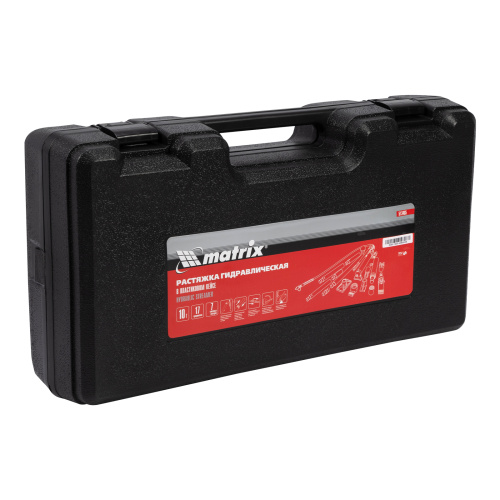 Растяжка гидравлическая, 10 т, набор из 17 предметов, 7 сменных насадок, в пластиковом кейсе Matrix по ценам производителя в Воронеже с доставкой по всей России