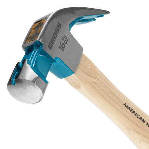 Молоток-гвоздодер, 450 г, угол 45, магнит, обрезиненная рукоятка American hickory GROSS по ценам производителя в Воронеже с доставкой по всей России