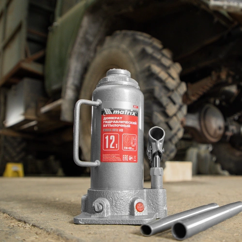 Домкрат гидравлический бутылочный, 12 т, высота подъема 230-465 мм Matrix по ценам производителя в Воронеже с доставкой по всей России