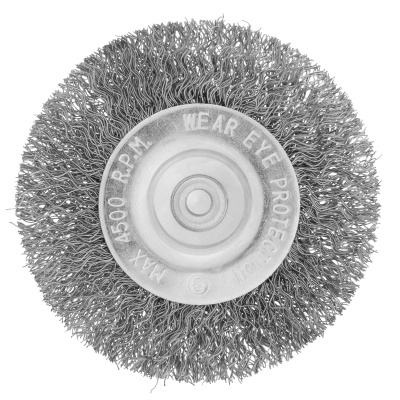 Щетка для дрели, 75 мм, плоская со шпилькой, витая проволока Сибртех по ценам производителя в Воронеже с доставкой по всей России