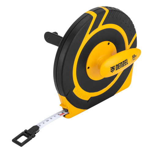 Рулетка геодезическая 50 м х 15 мм, закрытый корпус, фиберглассовая лента Denzel по ценам производителя в Воронеже с доставкой по всей России