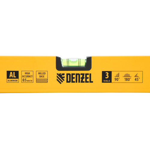 Уровень алюминиевый, магнит, фрезерованный, 3 глазка (1 зеркал.) 0,5 мм/м, 1000 мм Denzel по ценам производителя в Воронеже с доставкой по всей России