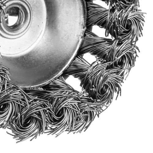 Щетка для дрели, 65 мм, Чашка, со шпилькой, нержавеющая крученая проволока Denzel по ценам производителя в Воронеже с доставкой по всей России