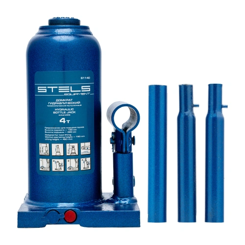 Домкрат гидравлический бутылочный телескопический, 4 т, h подъема 190-480 мм Stels по ценам производителя в Воронеже с доставкой по всей России
