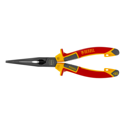 Длинногубцы прямые, диэлектрические рукоятки до 1000 В, трехкомпонентные рукоятки, 205мм Denzel по ценам производителя в Воронеже с доставкой по всей России