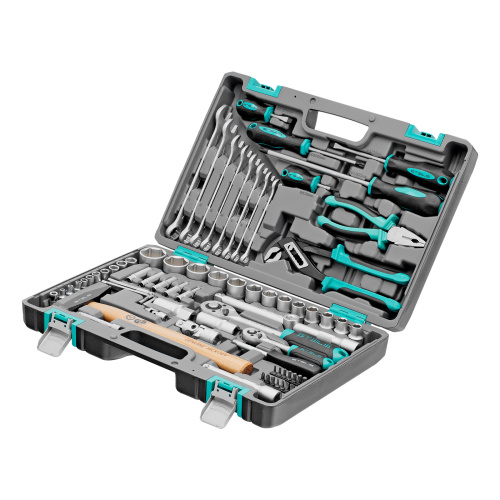 Набор инструментов, 1/2", 1/4", CrV, пластиковый кейс 76 предметов Stels по ценам производителя в Воронеже с доставкой по всей России