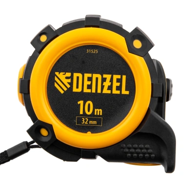 Рулетка 10м х 32мм, автоматич. фиксац., нейлон. покрытие, магнит. зацеп, двухстор. разметка Denzel по ценам производителя в Воронеже с доставкой по всей России