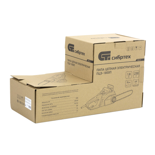 Пила цепная электрическая ПЦЭ-1800П с поперечным двигателем, 1.8 кВт, 14'' (35 см) Сибртех по ценам производителя в Воронеже с доставкой по всей России