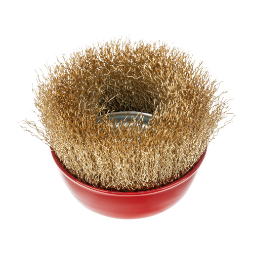 Щетка для УШМ, 75 мм, М14, "чашка", латунированная витая проволока Matrix по ценам производителя в Воронеже с доставкой по всей России