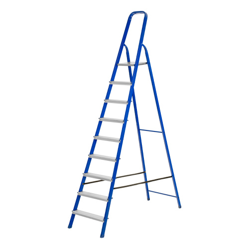 Стремянка, 9 ступеней, стальной профиль, алюминиевые ступени Сибртех по ценам производителя в Воронеже с доставкой по всей России