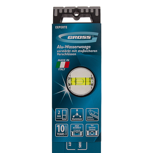 Уровень алюминиевый, 800 мм, усиленный с ударопрочными заглушками, рукоятки, 3 глазка Gross по ценам производителя в Воронеже с доставкой по всей России