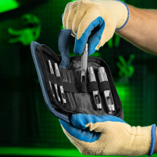 Набор пробойников для кожи 3 4 6 8 10 12.5 мм, 6 шт, чехол Сибртех по ценам производителя в Воронеже с доставкой по всей России